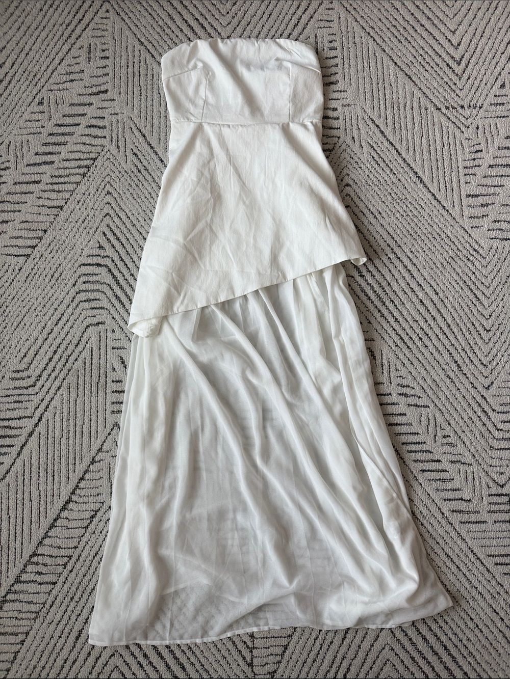 Brand New White Asymmetrical Maxi Dress